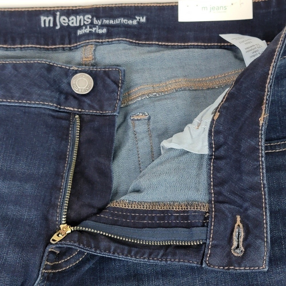 Maurices NWT 18W Short Slim Bootcut Jeans Dark Wash Curvy Stretch‎ Plus Size - Picture 6 of 13
